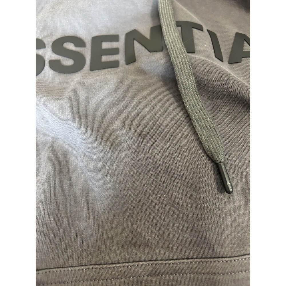 Fear of God Essentials Dark Gray Hoodie Pullover Cotton Logo Long Sleeve SMALL - Picture 4 of 11